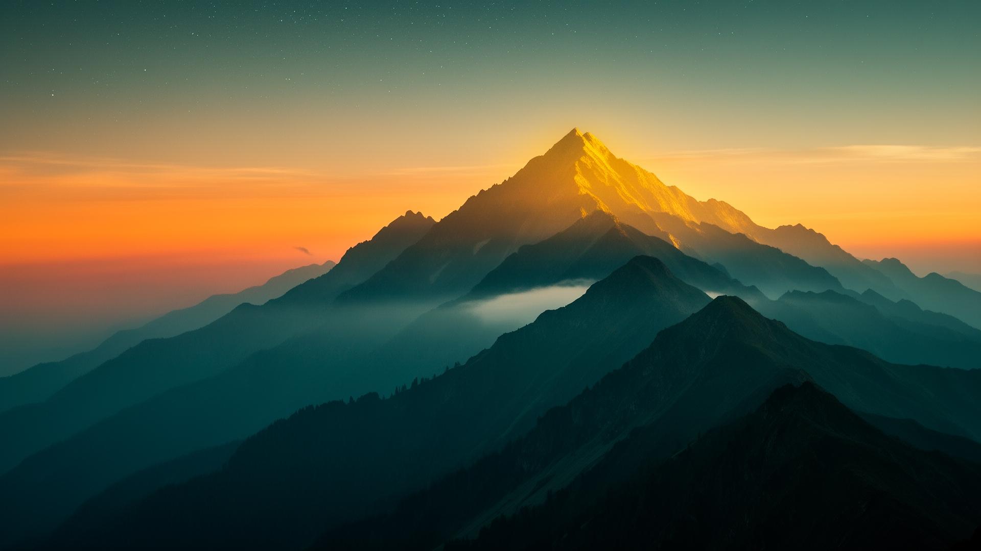 Sunset summit landscape